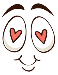 cartoon face cute character with heart vector image