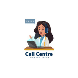 call centre mascot logo vector image