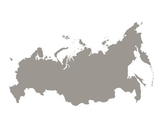 silhouette russia country map vector image