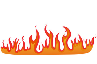 burning red and orange fire on white isolated vector image