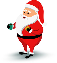 christmas smiling santa claus character cartoon vector image