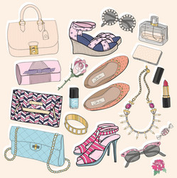 fashion accessories set vector image