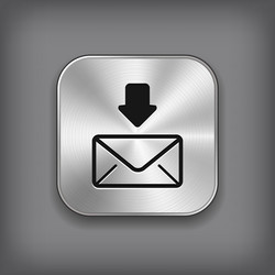 mail icon - metal app button vector image