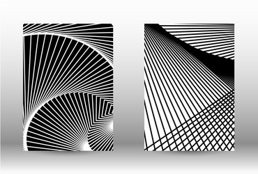 set of abstract patterns with distorted lines vector image