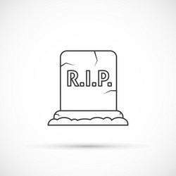 grave outline icon vector image