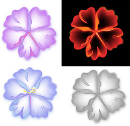 smoky pattern flower five petal set vector image