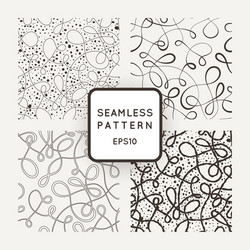 a set of four seamless patterns curled vector image