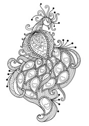 zendoodle stylized of beautiful peacock vector image