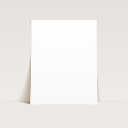 white sheet of paper mockup on light background vector image