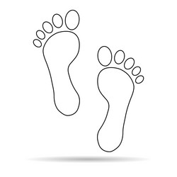 Foot print human sign shadow track walking design vector