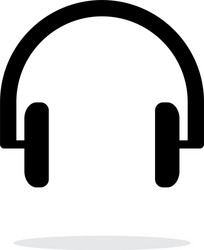 headphones icon on white background vector image