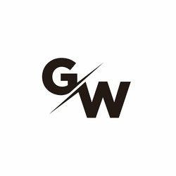 gw logo letter monogram slash with modern vector image