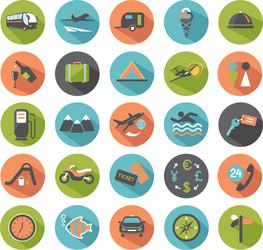 travel icons vector image