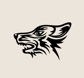 wolf face logo vector image