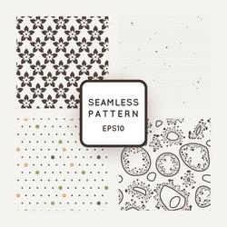 set of four seamless patterns with flowers vector image