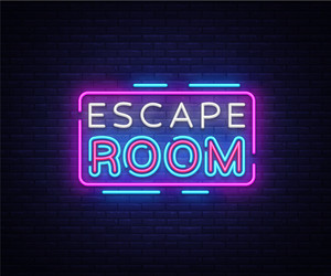 escape room neon signs design vector image