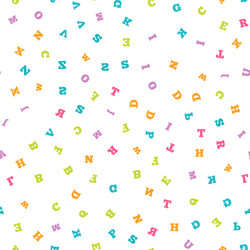 colorful letter seamless pattern on white vector image