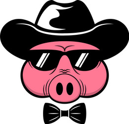 intelligent bossy pig vector image