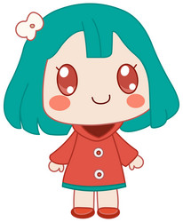 kawaii little girl vector image