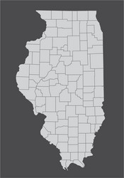 illinois counties map vector image