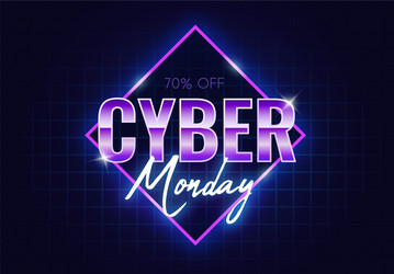 cyber monday banner retro futuristic vector image