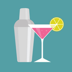 shaker with pink martini vector image