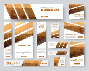 web banners templates with diagonal stripes vector image