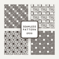 a set of four seamless patterns squares vector image