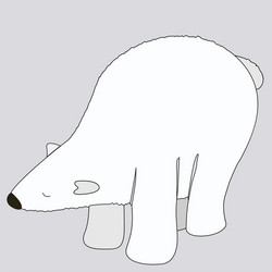 cute cartoon white polar bear vector image