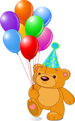 teddy bear with balloons vector image