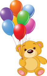 bear with balloons vector image