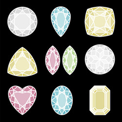 gems cut design vector image