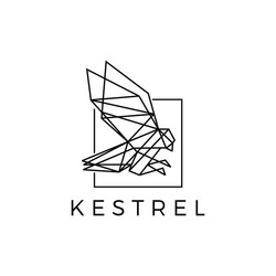 kestrel square bird geometric polygonal black vector image