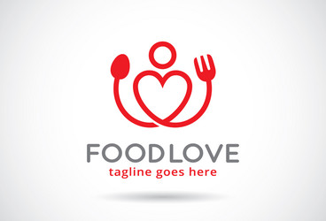 food love logo template design emblem vector image