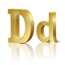 golden letter d vector image