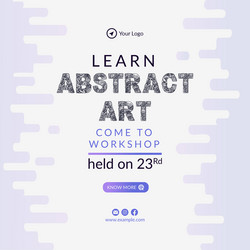 banner design of learn abstract art template vector image