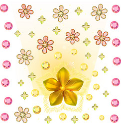 golden metal pattern flower five petal vector image