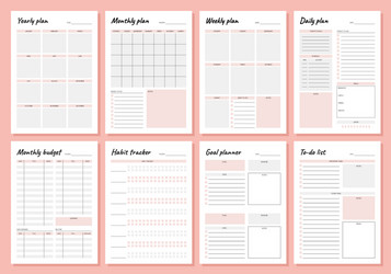 planner weekly and days organizers for schedule vector image