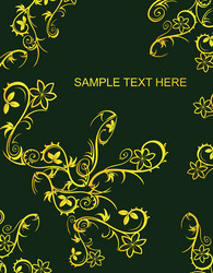 gold flowers poster vector image