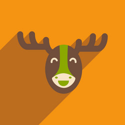 flat icon with long shadow canadian moose vector image