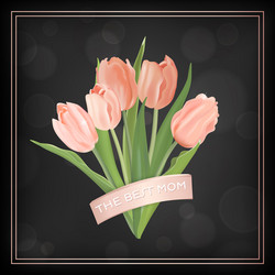 mothers day banner template with tulips flowers vector image