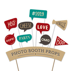 word expressions set for party photo booth props vector image