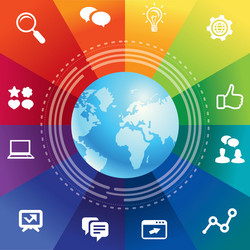 internet concept with rainbow background vector image