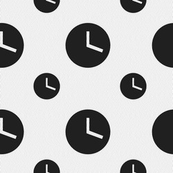 mechanical clock icon sign seamless pattern vector image