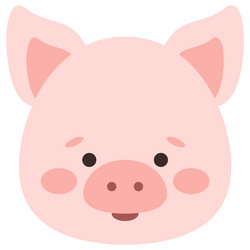 cute pig face icon isolated on white vector image