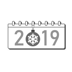 calendar happy new year 2019 number isolated vector image