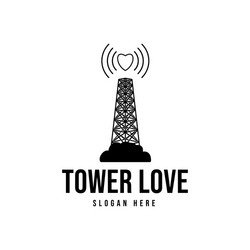 tower signal and love logo ideas inspiration vector image