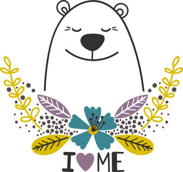 love yourself icon with polar bear vector image