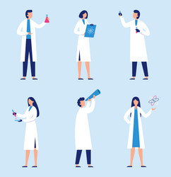 scientists people man and woman doctor nurses vector image