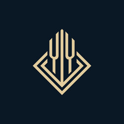 initials yy logo rhombus lines shape style luxury vector image